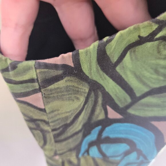 Theory Green Floral Artsy Sheath Mini Dress Size 4 - Picture 5 of 13